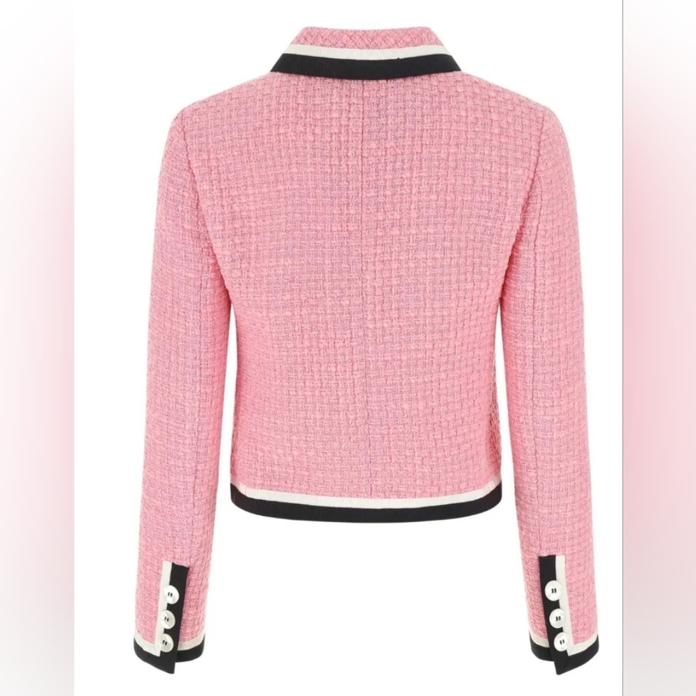 Miu Miu Tweed Long Sleeved Cropped Jacket - Picture 2 of 7